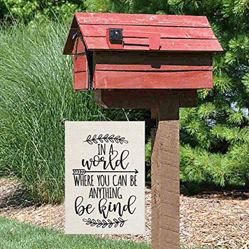 Pingpi PINP-GDFG-B1130 Be Kind Garden Flag, In A World Where You Can Be Anything Be Kind Quote Garden Flag,Double Sided Printing Vintage Flag Decor 12.5 X 18 Inch thumb #4