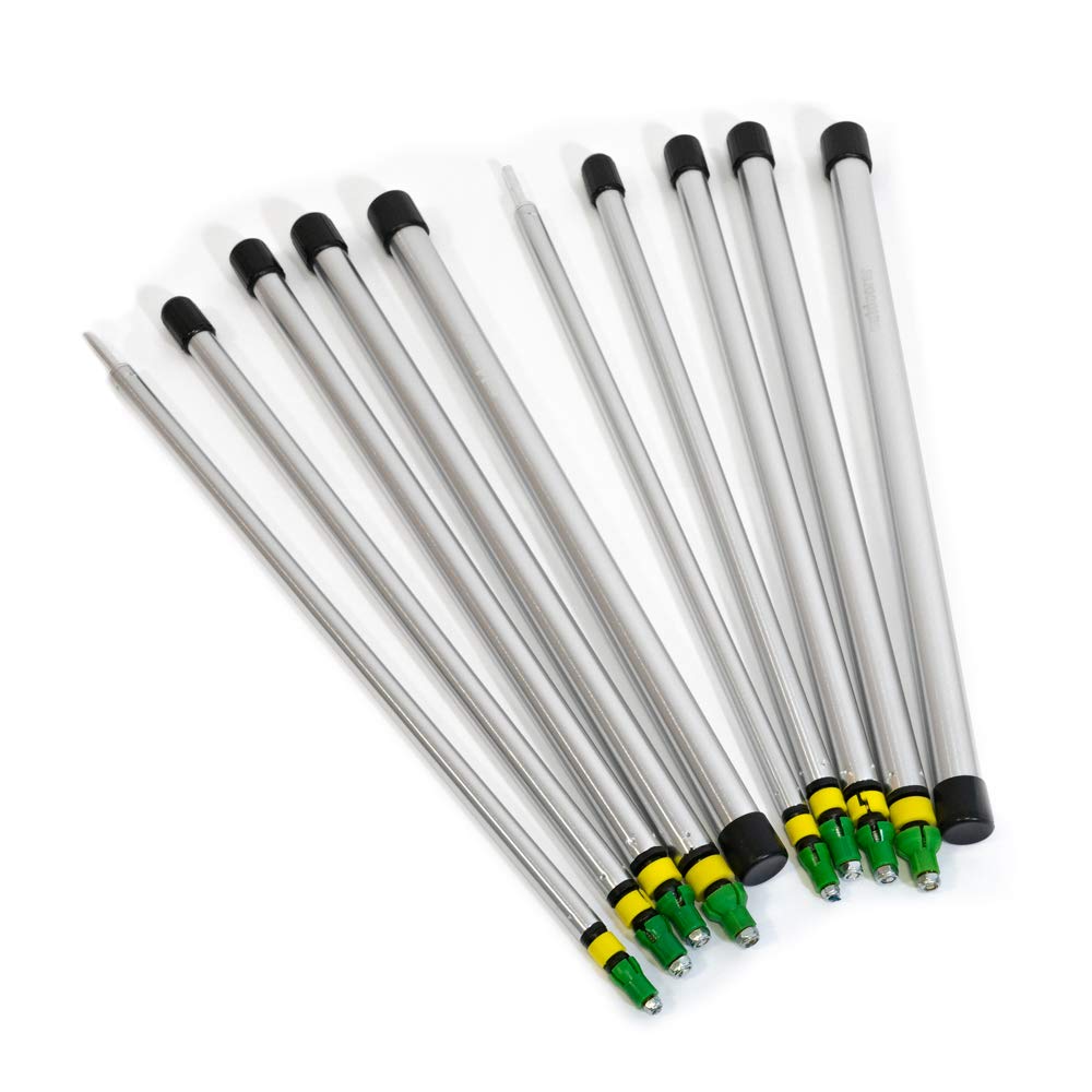outdoorer PocketPoles UL (2 szt.), aluminiowy drążek do plandeki, ultralekki, krótki, z mini rozmiarem po spakowaniu, drążek do tarpy, lekkiego namiotu lub zadaszenia, drążki do ustawienia lub drążki