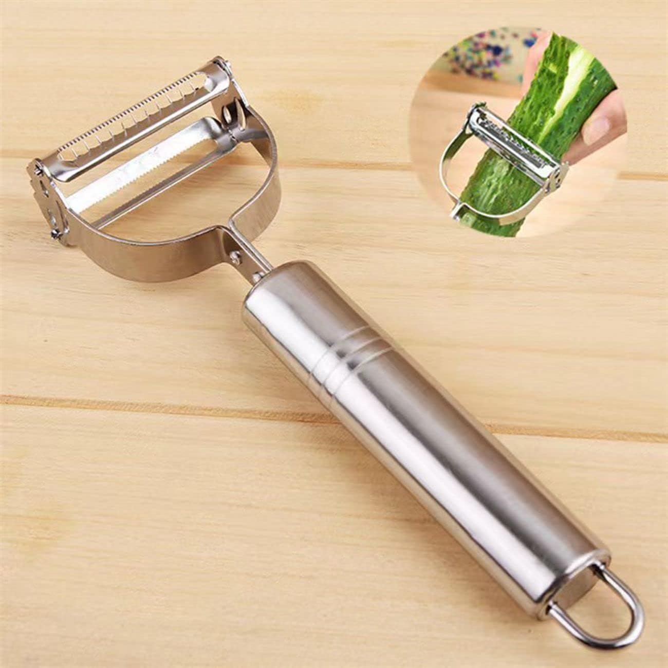 Vegetable Peeler, Julienne Peeler, Double-Sided Blade Fruit Peeler, Vegetable and Fruit Slicer, Potato Peelers, for Carrot Potato Melon Gadget Vegetable Fruit