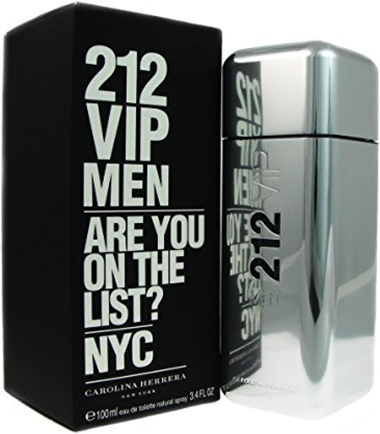 212 Vip Eau De Toilette Spray for Men, 3.4 Ounce (Packaging may vary)