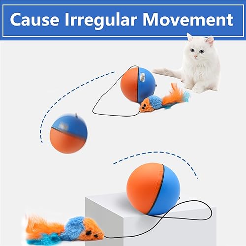 Miniatura 7 de Pelota de juguete interactiva para gatos con sensor de movimiento, alfombra automática para gatos, diseño duradero y divertida, juguete de juego
