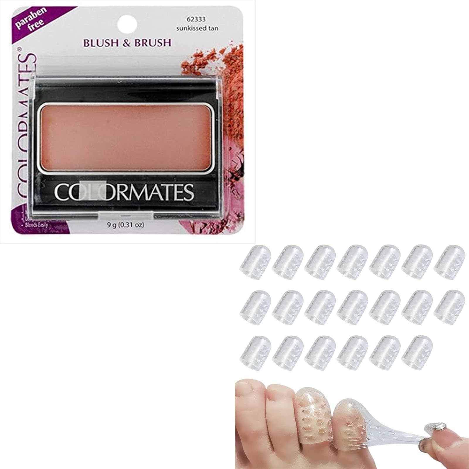 Silicone Toe Protectors Soft Clear Little Toe Caps Guards for Blush and Brush