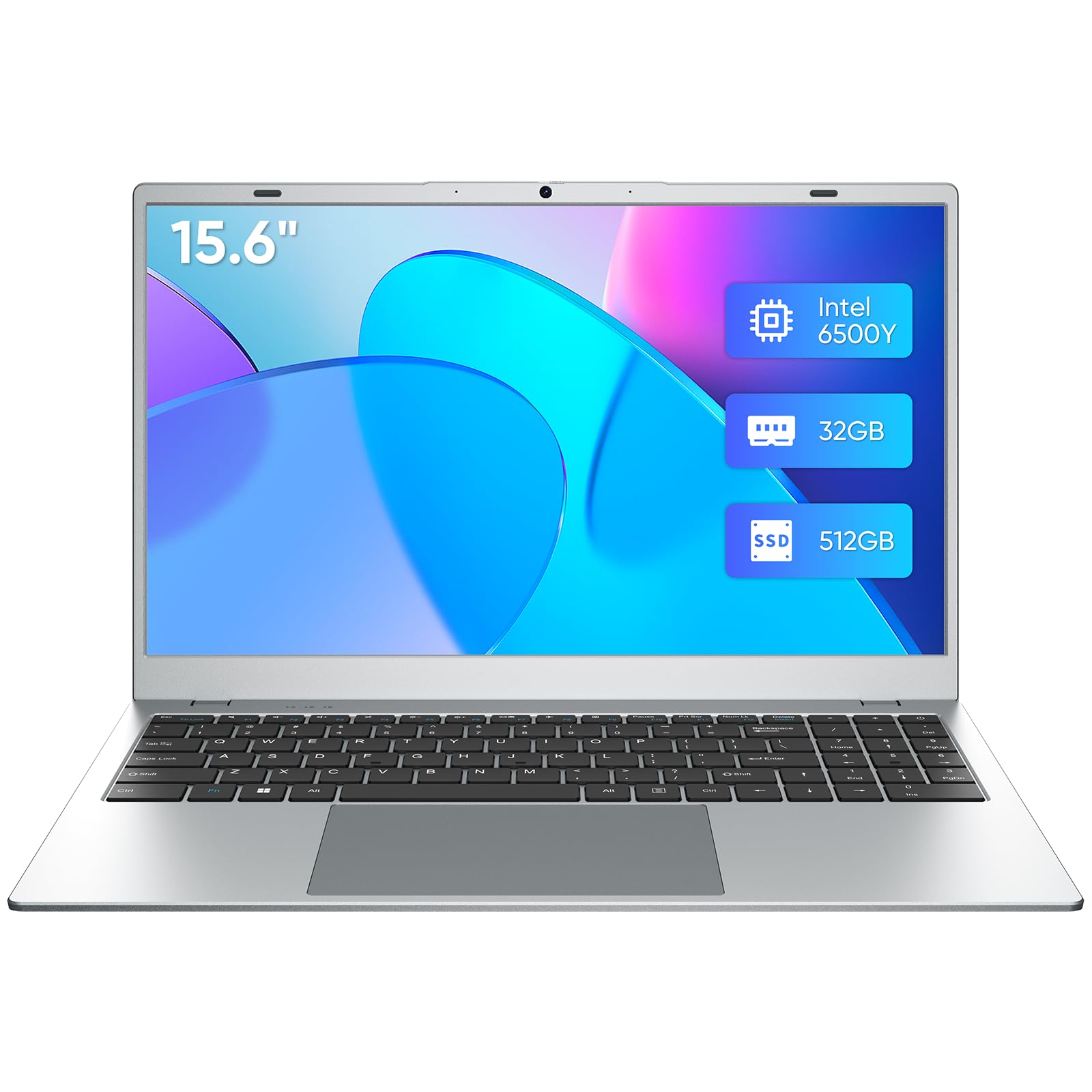 Photo 1 of INHONLAP Laptop, 32GB RAM 512GB SSD Laptops Computer, 6500Y Processor (Beats N5095 up to 3.4GHz), 15.6" FHD IPS Display Win11 Laptop PC for Student and Business, WiFi 5, BT 5.0, Sliver