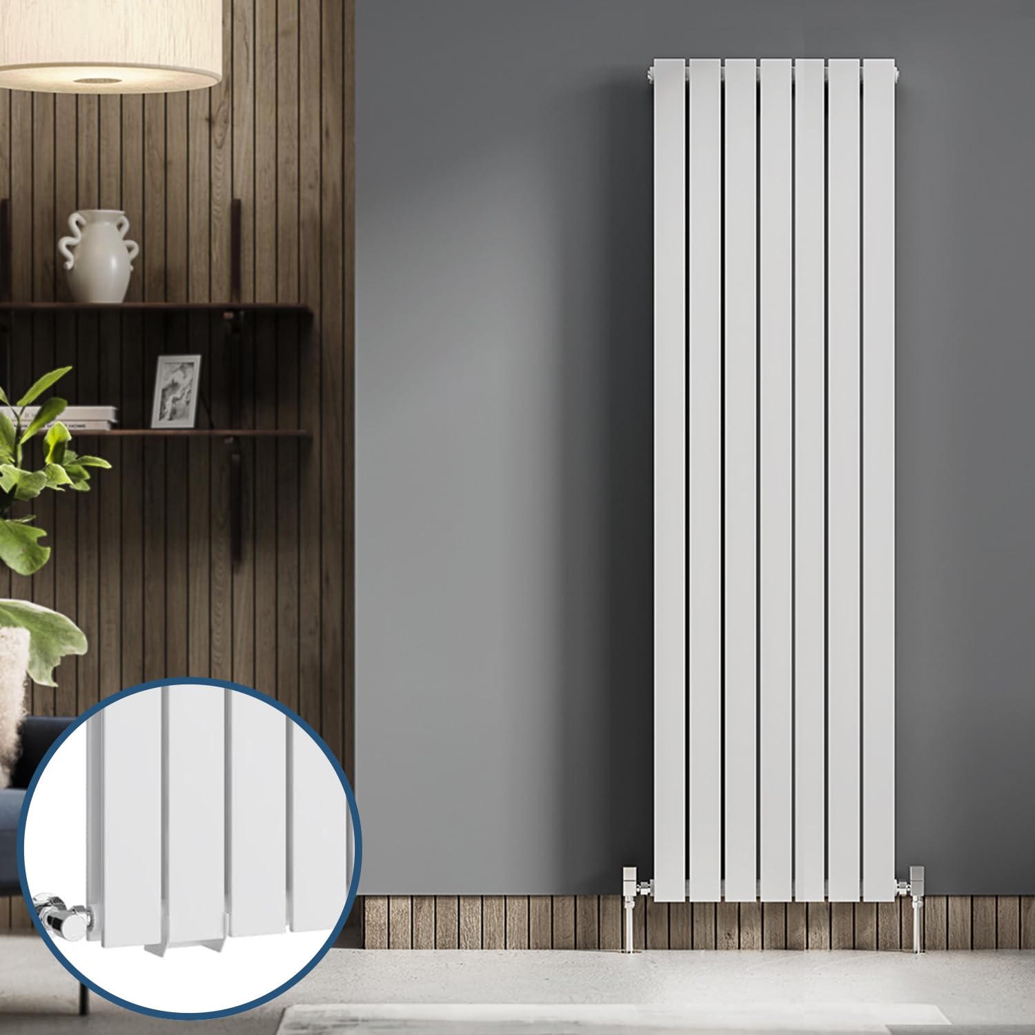 Designer verticale kolom enkele arm universele radiator wandmontagebeugels ( wit) 75 mm Designer verticale kolom enkele arm universele radiator wandmontagebeugels ( wit) 75 mm