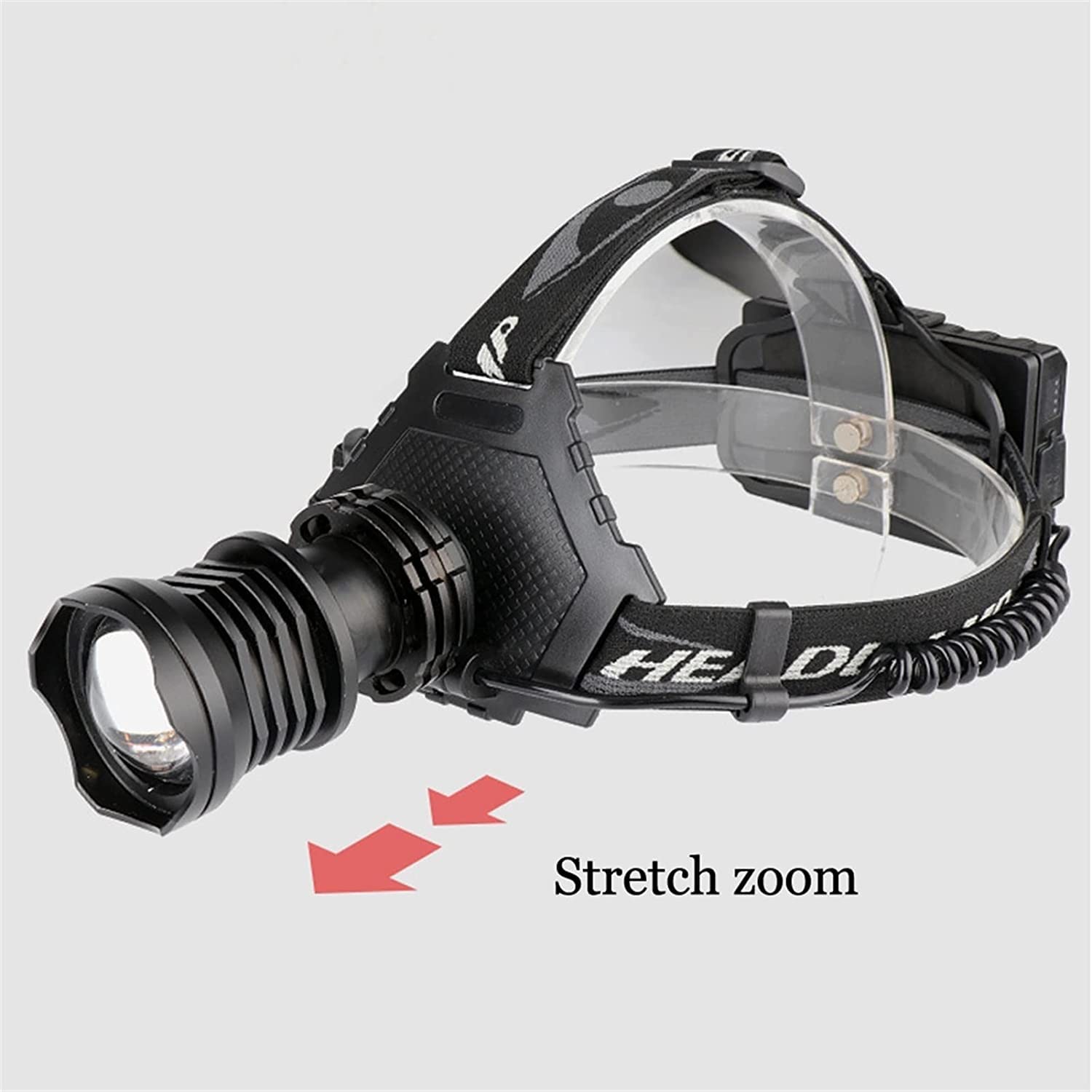 BArobo Mocna lampa czołowa zewnętrzne oświetlenie LED reflektor 18650 bateria litowa USB ładowanie teleskopowa regulacja Camping lampa czołowa Outdoor Camping Jogging praca nocna