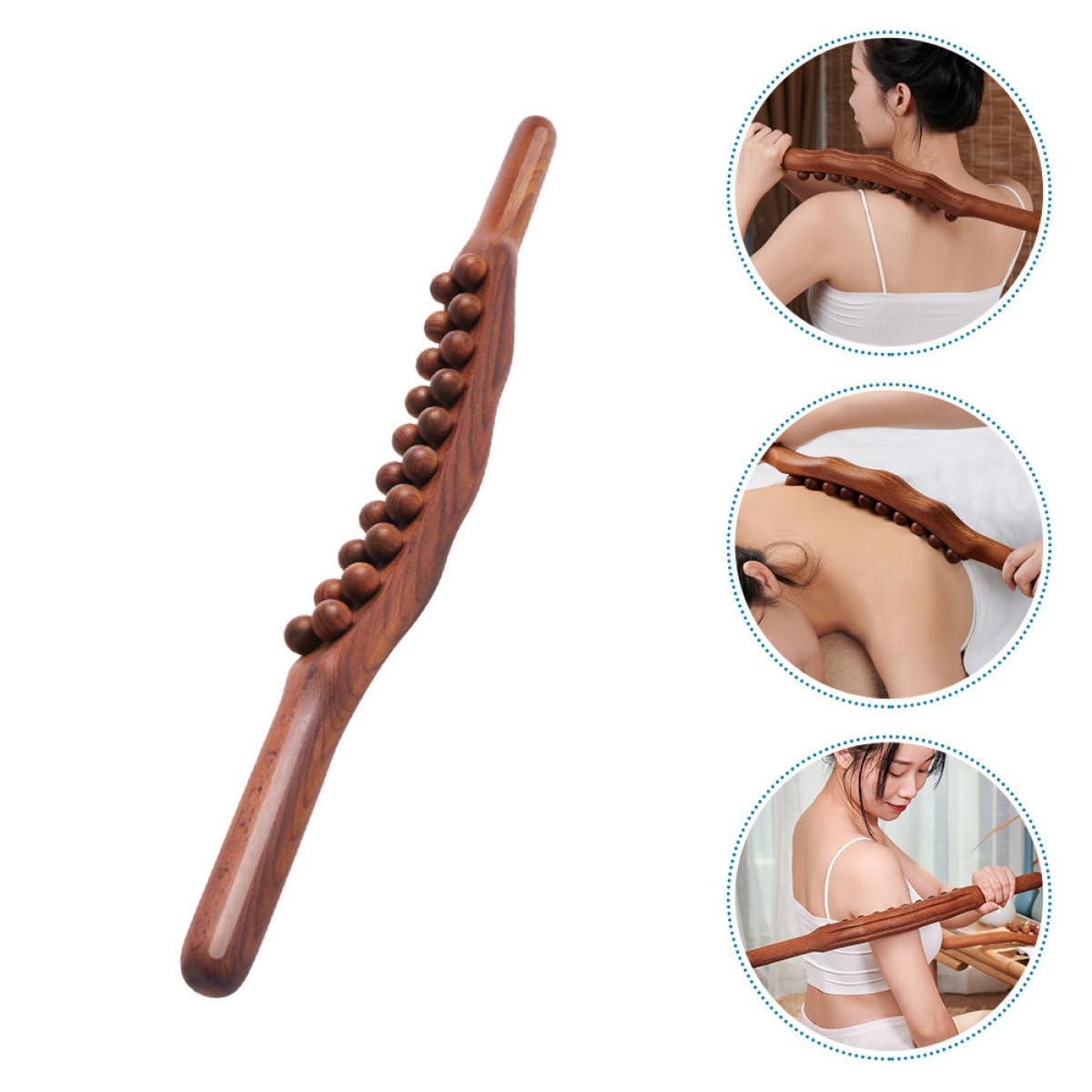 VALICLUD Bastone Massaggio Linfatico in Legno Superficie Liscia per Migliorare la Circolazione, Strumento per Massaggi Muscolari per Ufficio e Viaggi