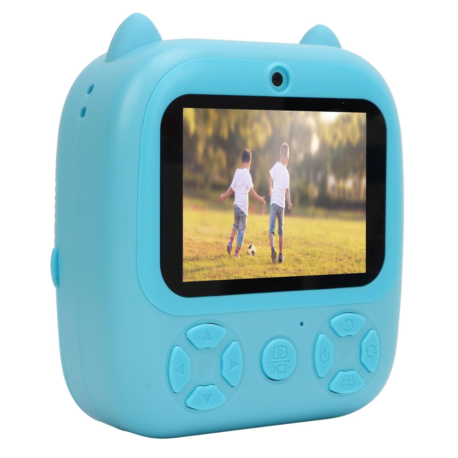 Fotocamera con Stampa Digitale per Bambini HD da 48 MP, Doppia Lente Anteriore Posteriore, Colorazione Fai-da-te, Schermo IPS da 2,8 Pollici, Supporto Video 1080P, Giochi, (cielo