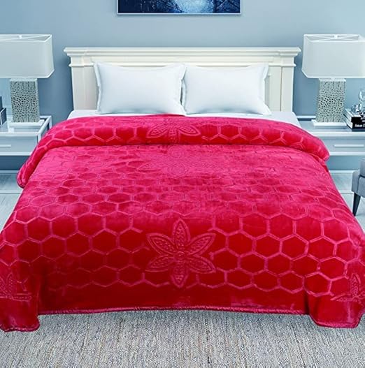 NAVYA ENT Super Soft Microfibre Winter Heavy Mink Blanket for Single Bed Pink