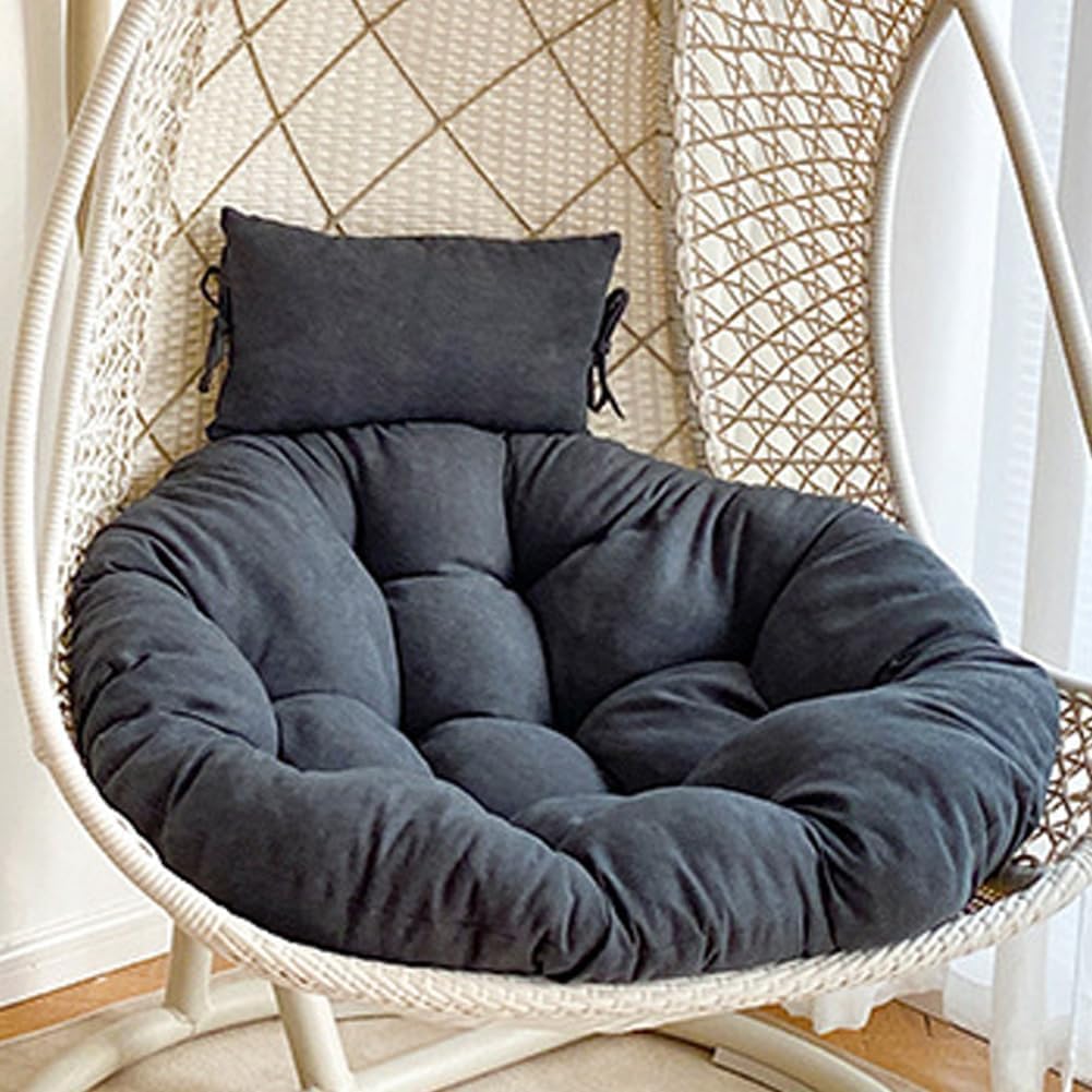 Hanging Chair Cushion,41inch Egg Chair Cushions Cover with Headrest,Thicken Resistant Breathable Back Cushions for Hammock Chair (Yellow)