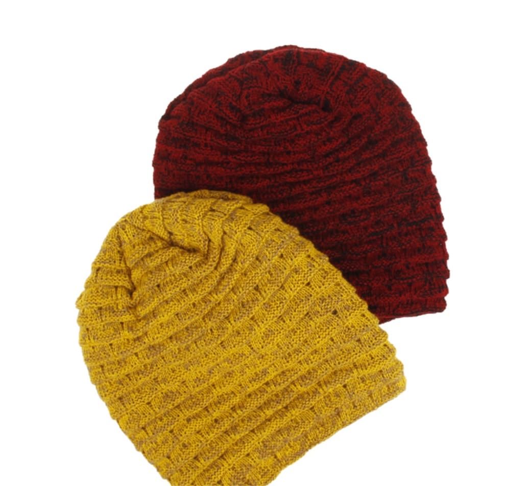Gorro Cálidos De Invierno Gorro para Hombres Y Mujeres, De Lana Térmico Cálido para Invierno, Punto Holgado Grueso con Calavera Al Aire Libre