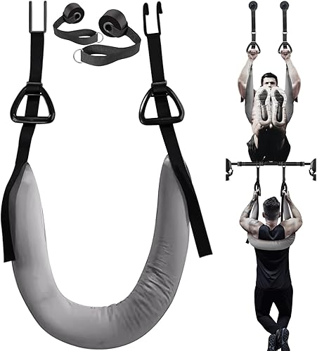 Correas colgantes para abdominales con anclaje de puerta y gancho para barra de dominadas, soporte de cuerpo completo para gimnasio en casa
