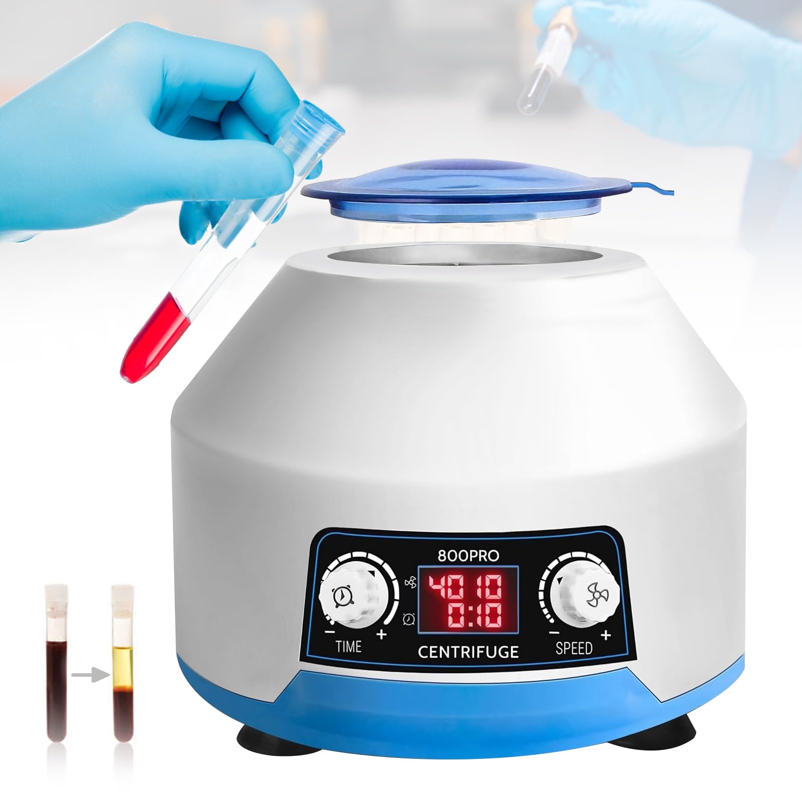 Centrifuga, Centrifuga Laboratorio Centrifuga Elettrica 6x15 ML Con Schermo LCD 4000 Giri/Min Centrifuga Banco Limite 100 Minuti 1953 XG Velocità E Tempo Regolabili Per Campioni 2 A 15 ML