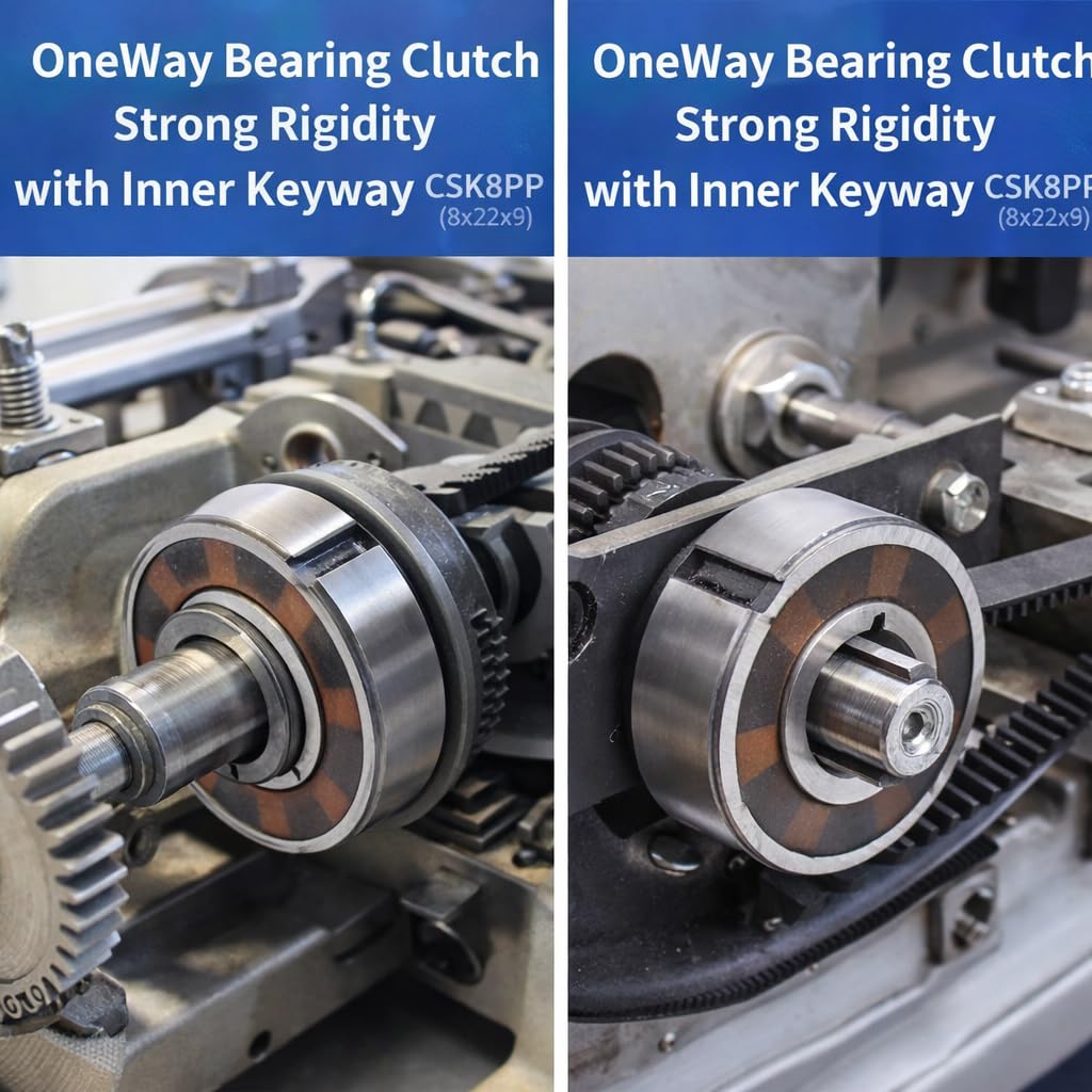 Fafeicy Backstop Sprag Bearing, Bearing Clutch Strong Rigidity with Inner Keyway CSK8PP(8x22x9), Spherical Plain Bearing Applied to Textile Machinery, Printing Machinery