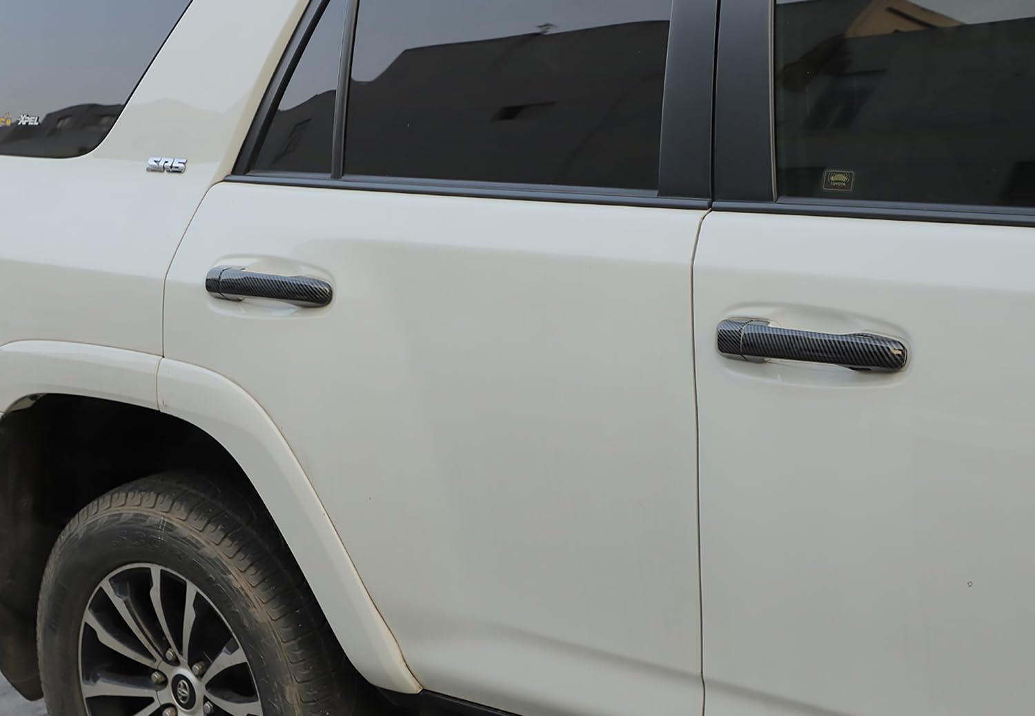 8PCS Door Handle Cover Trim Exterior Door Handles Protectors for Toyota 4Runner 2010-2024 Exterior Accessories (Applicable smart Locks) (Carbon Fiber Look)