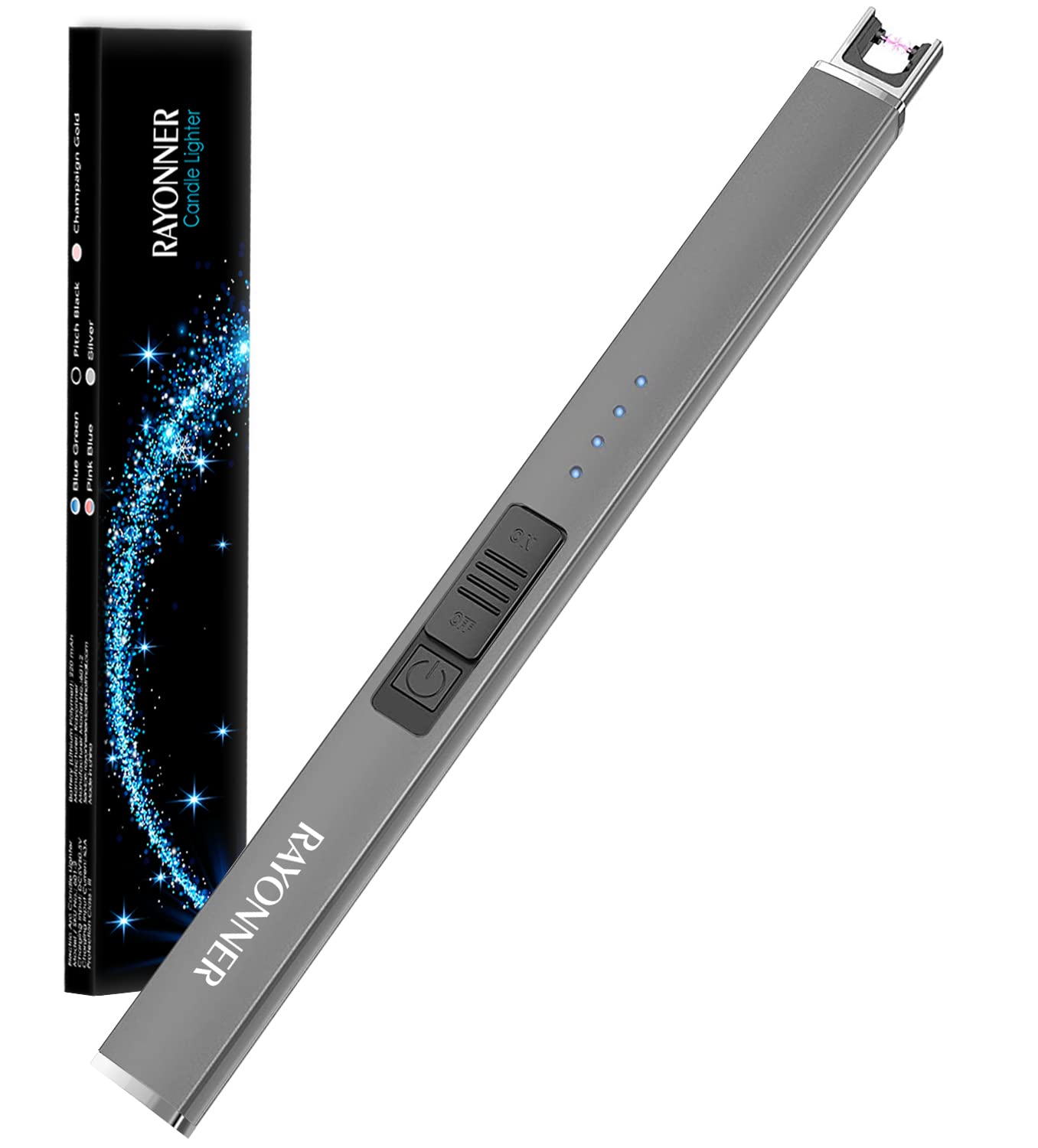 RAYONNERElectric Lighter Arc Rechargeable USB Lighters Windproof Flameless with Safety Lock