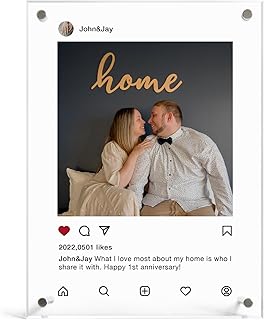 IGREAN Custom Photo Acrylic |  IG Photo Plaque Double Sided Frames with Gift Box | Anniversary Birthday Gift for her or him