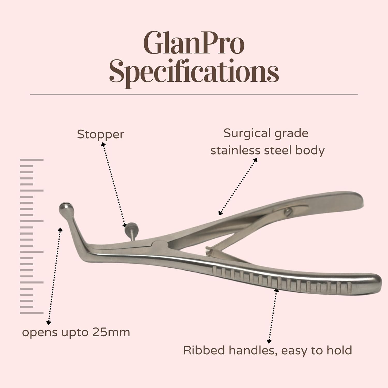 GlanPro - Stretching Tool for Phimosis | Ergonomic & Safe to use | with Phimosis Cream and Safe Pouch and Stopper | Works on pinhole Phimosis to Type 1