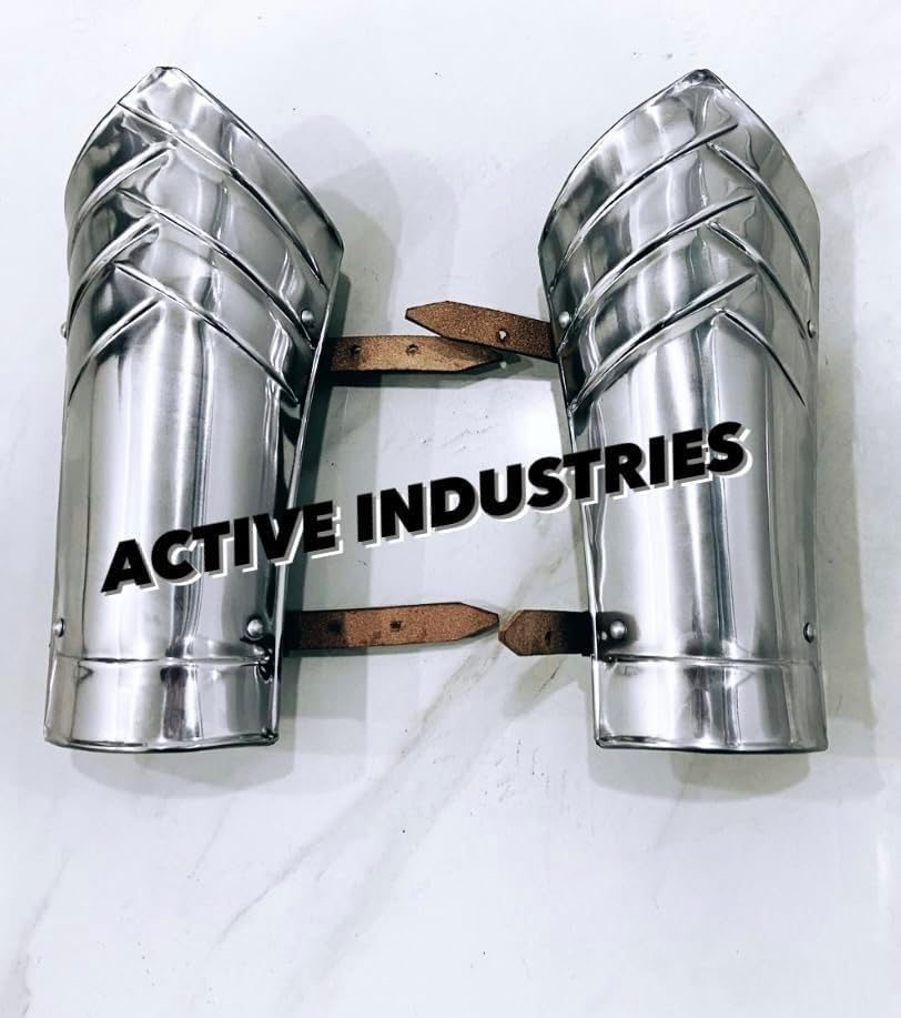 New Medieval Arm Guard Cosplay Metal Sleeve Silver Finish Bracers Handmade Fully Functional Hand Armour Set Wearable For Adult