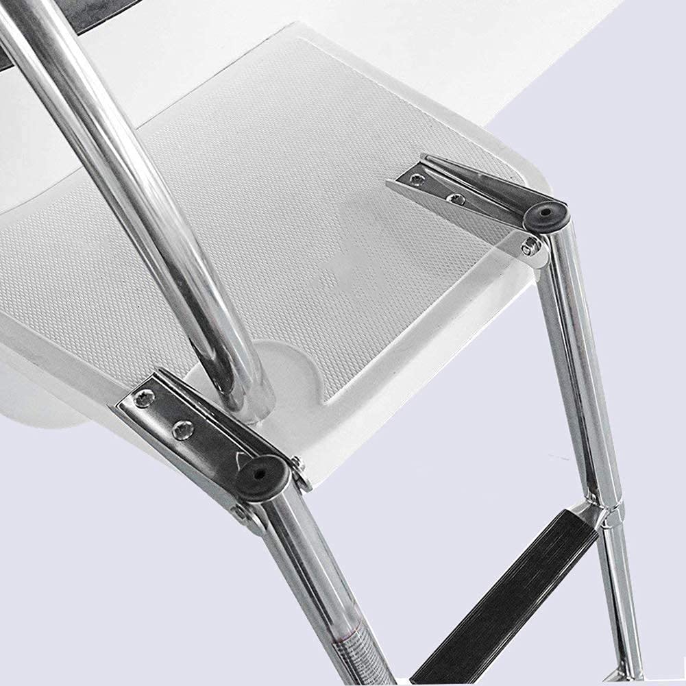 KAOLALI Escalera Telescópica para Barco Yate, Escalera de Barco Plegable de Acero Inoxidable(2 Escalones)