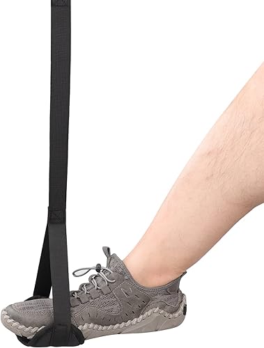 Miniatura 5 de Levantador de piernas de agarre múltiple resistente después de la cirugía de rodilla de reemplazo de cadera, levantador de pies ajustable de nailon