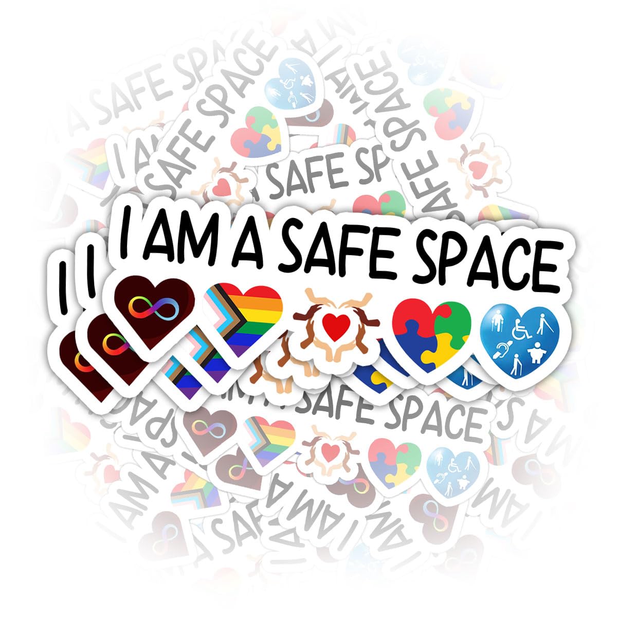 Autocollants I Am A Safe Space étanches lot de 3 stickers LGBT pour rassurer vos proches