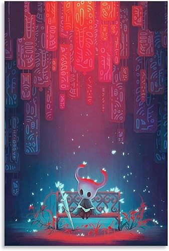 SNKB Hollow Knight - Póster artístico en lienzo y arte para pared, diseño moderno de dormitorio familiar, 12 x 18 pulgadas (11.8 x 17.7 in)