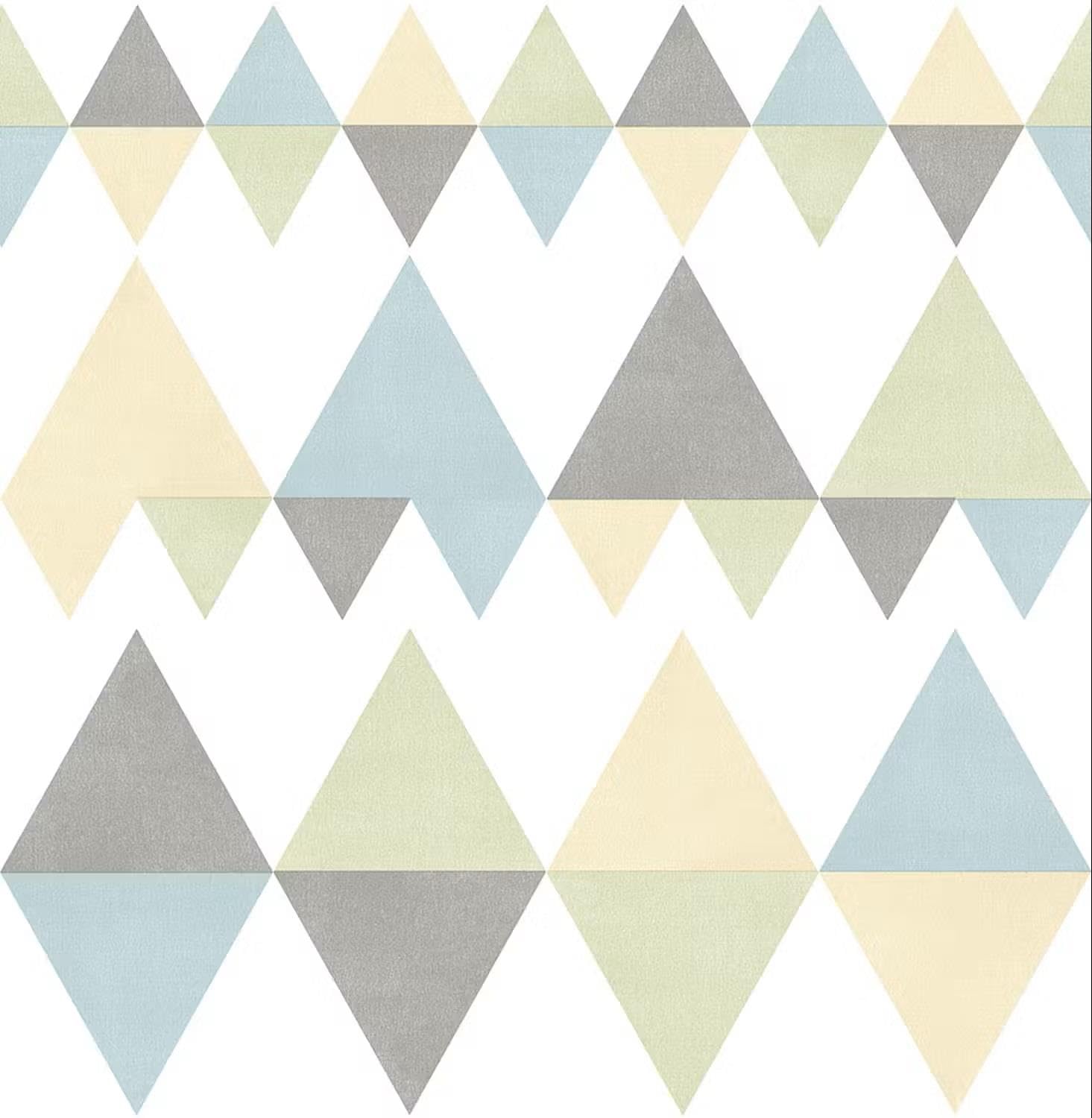 Yöl Blue Green Stylish Triangles Yellow Wallpaper - Modern Contemporary Geometric Design - Paste The Wall