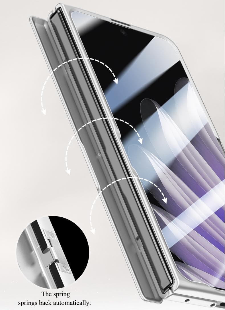 Scrub PC Fold Phone Case for Oppo Find N5, Metal Lens Bracket, Hinge Protection, Built-in Screen Protector, Wireless Charging, Protective Cover (Silver,for Find N5)