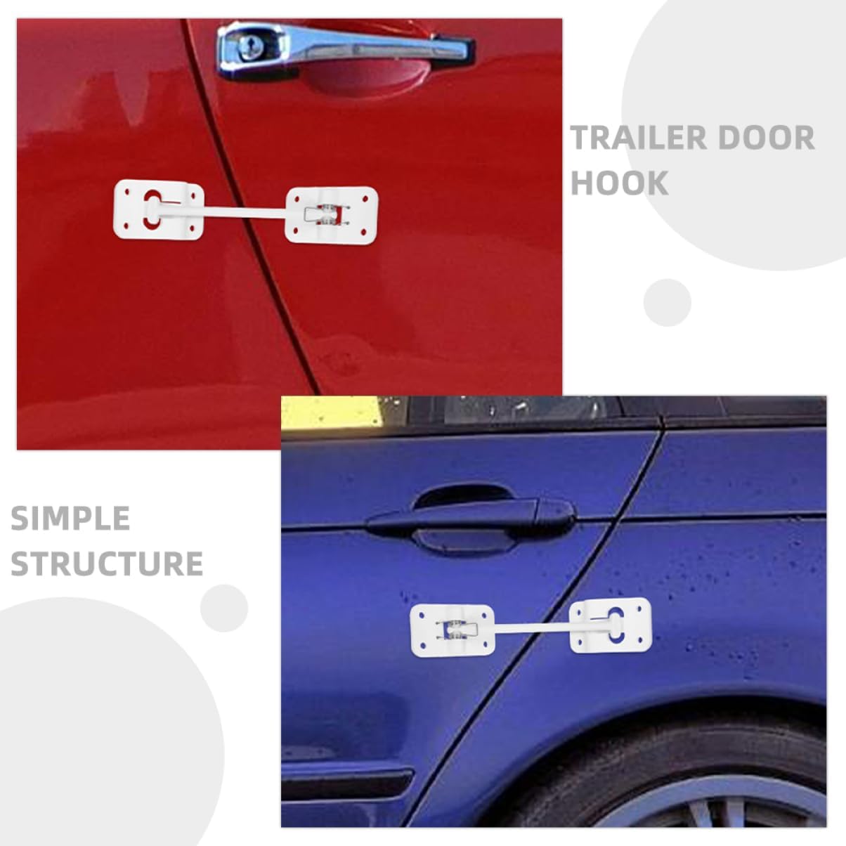 Cabilock 2sets Rv Door Latch Trailer Door Holder Hook for Cargo Trailers Easy Installation High Hardness Fit for Rv Styles