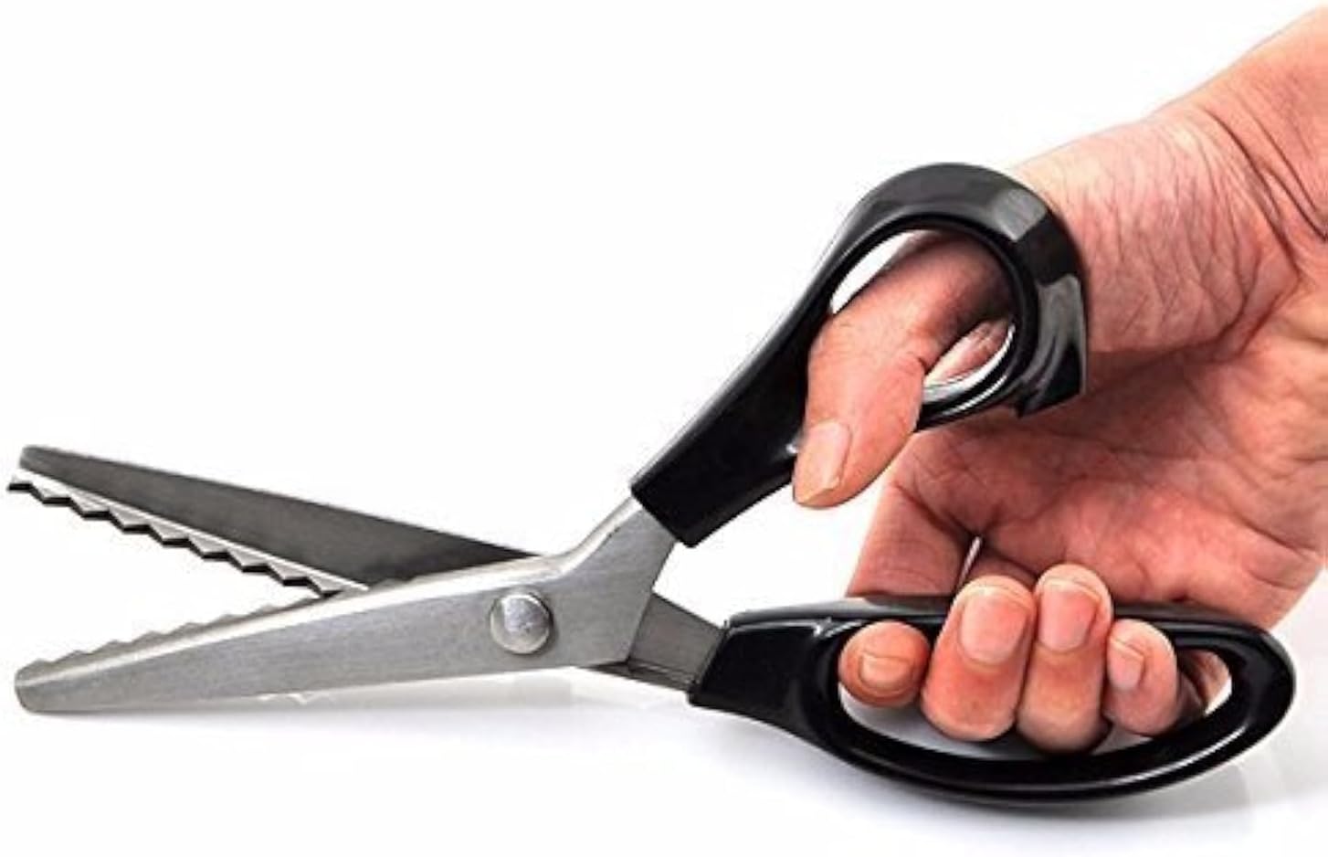 Professional Contour Scissors with Wave / Serrated Pattern Stainless Steel Comfort Grip Approx. 23 cm for Dressmaking and Crafts Serrated (5 mm)
