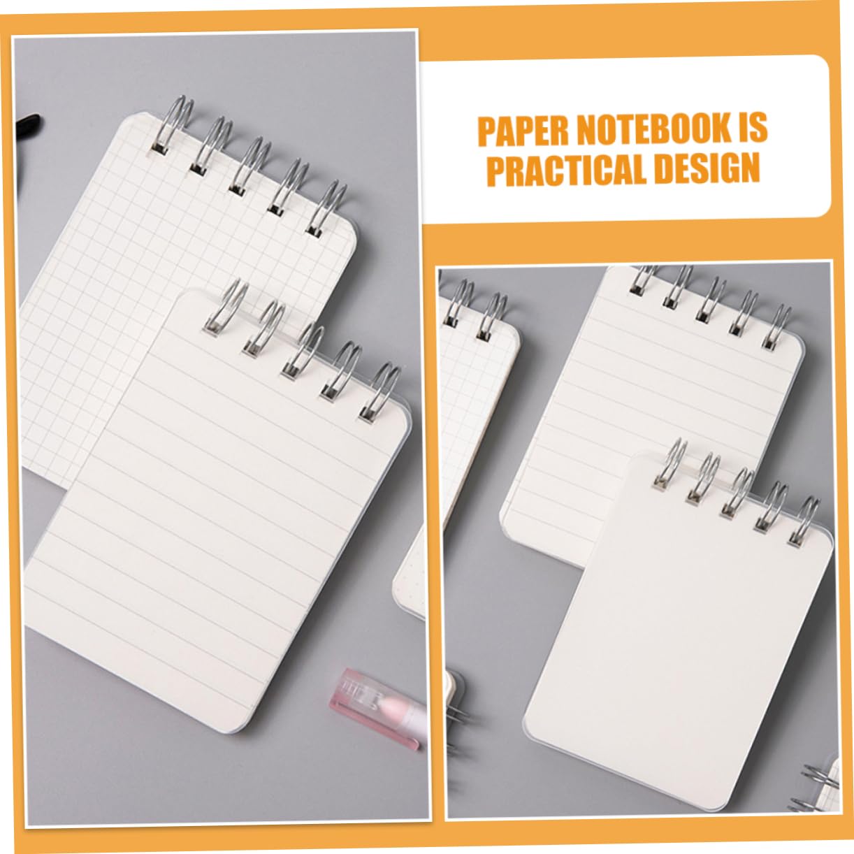 Gadpiparty 5 Ensembles Mini Ordinateur Portable Portable Carnet De Notes Mini Cahier Cahiers Pour L'école Gouverné Blocs-notes À Spirale Cahier À Spirale Portatif Papier Blanche 4 Pièces * 5