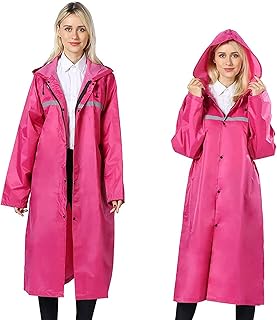 Chaqueta de Lluvia Larga para Adultos, Chaqueta Ripstop Reutilizable con Capucha Ajustable, Chaqueta Impermeable Ligera, Chaqueta Impermeable para Hombres y Mujeres