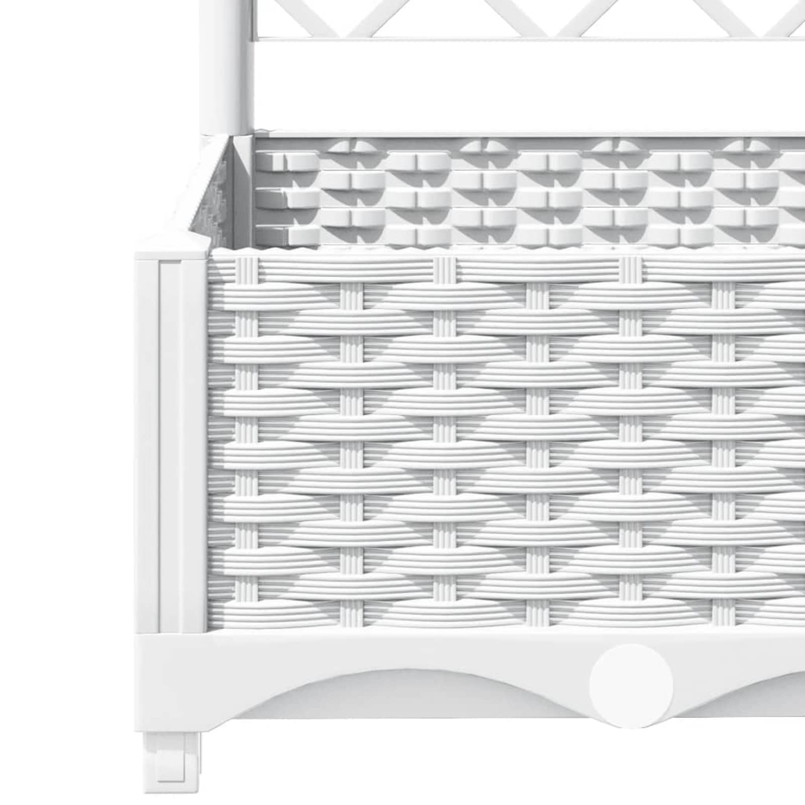 Gecheer Jardinera con Enrejado Hellbrunn | Jardinera con Celosia | Macetero con Enrejado,Maceta Planta Caja Flores Pérgola Soporte para Balcón y Jardín Decoración Blanco 40x40x121,5 cm