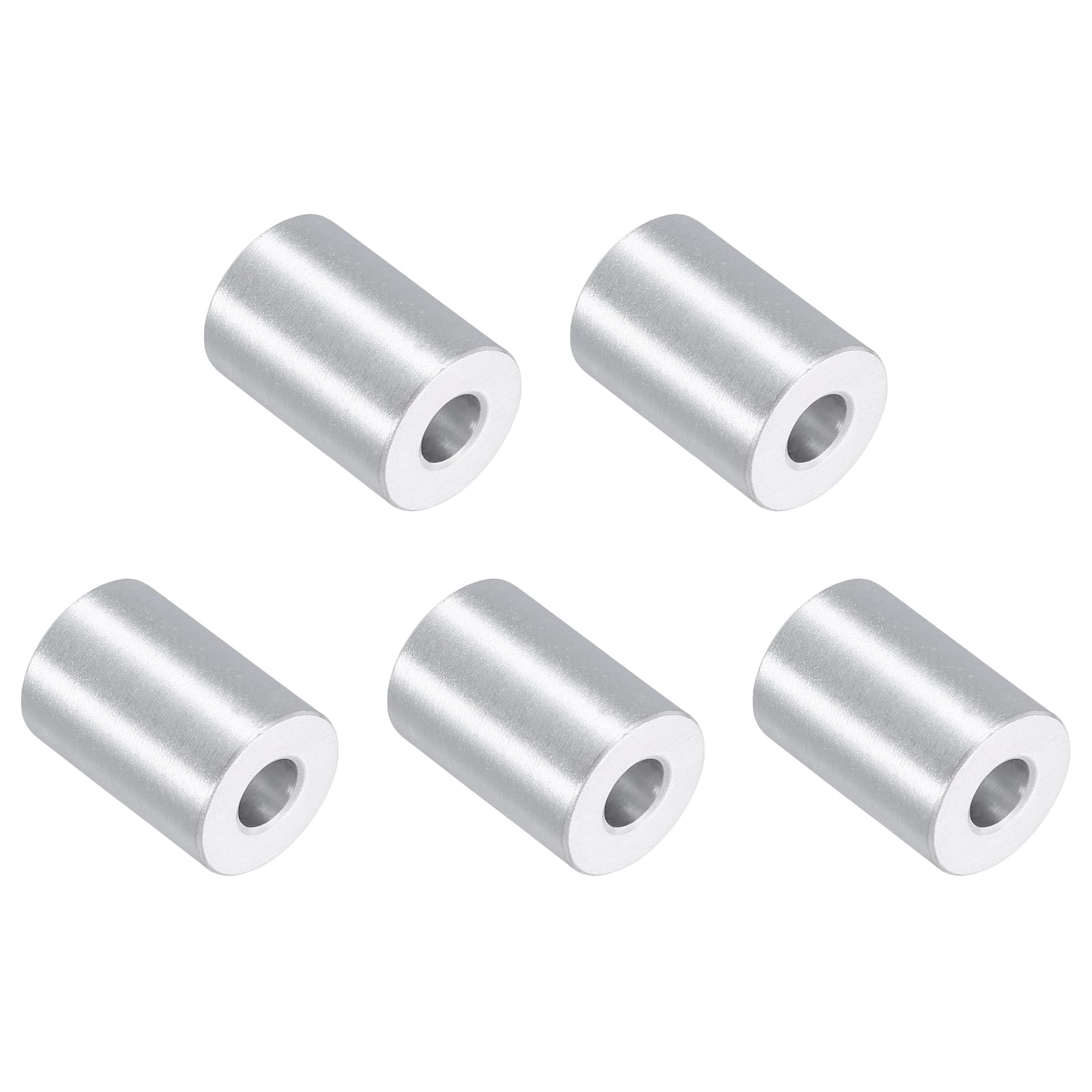 sourcing map 5Pcs Aluminum Spacers, 3/4" OD x 5/16" ID x 1-1/16"L Screw Standoff Brushed Finish Unthreaded Metal Round Spacer, Unthreaded Standoff Bushing for M8 Screw Bolts