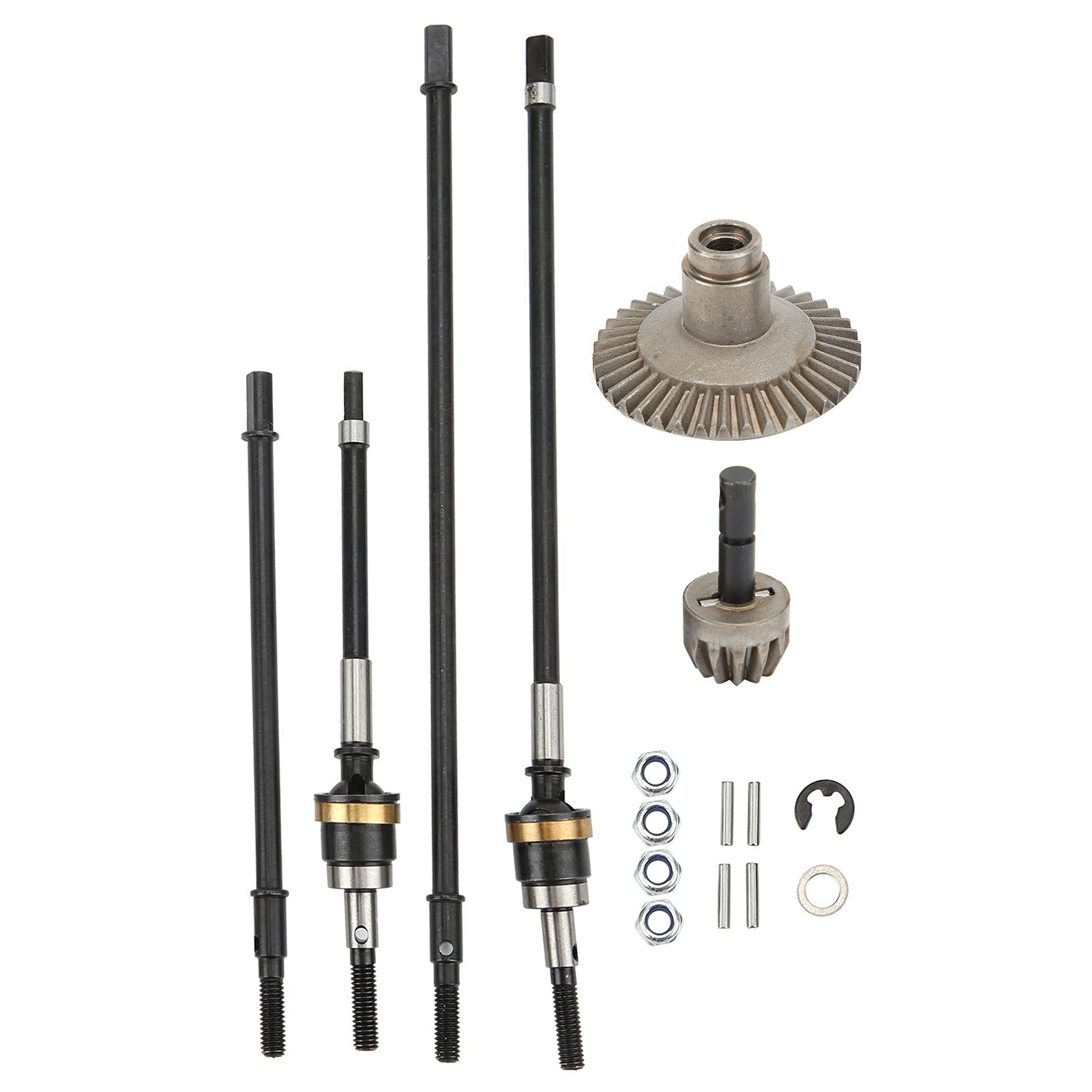 Oś przedniego tylnego wału napędowego RC z zestawem przekładni 38T 13T Czarna stal do modyfikacji Axial Wraith RR10 90018