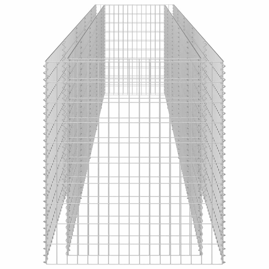 Podwyższona grządka gabionowa z ocynkowanej stali, 450 x 90 x 100 cm, stabilna donica na rośliny do ogrodu i na taras, wytrzymała podwyższona grządka z koszem drucianym, idealna jako skrzynka