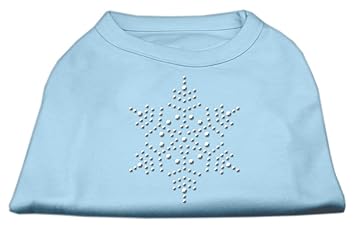 Mirage Pet Products 14-inch Snowflake Rhinestone Print Shirt for Pets, Large, Baby Blue