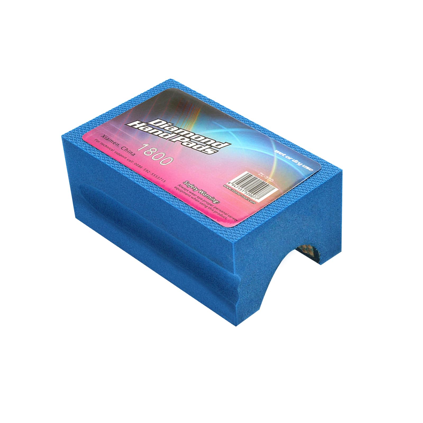 Unifizz Diamond Sanding Blocks Blue V30 Polishing Grinding Hand Pads Block for Granite Marble Glass Stone 1800 Grit