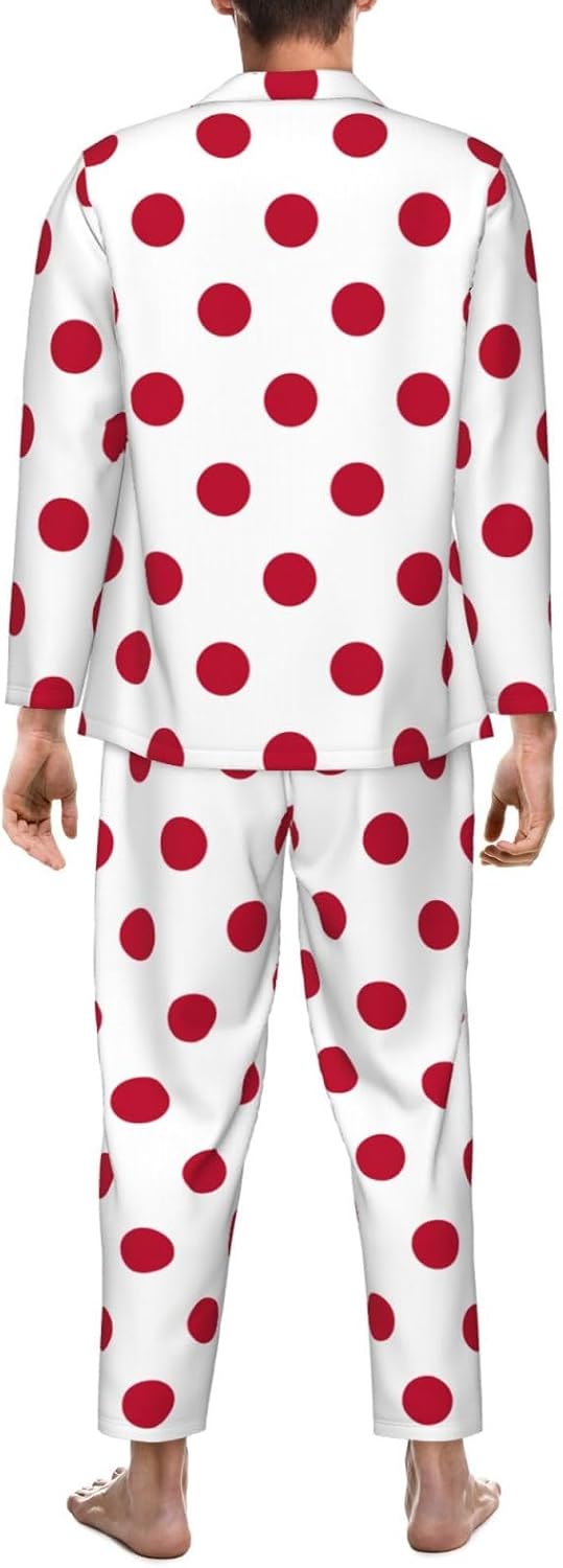 Japanese Flag Print Luxurious Mens Pajamas Set,Soft Breathable Pajamas, Perfect For Winter Christmas