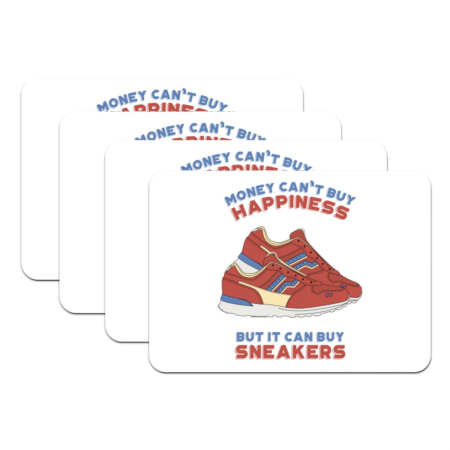 Dessous en caoutchouc blanc sneakers set de table antidérapant x4
