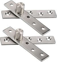 2pcs 360 Degree Swivel Door Hinges, 95mm Thickened Stainless Steel Hidden Hinge Pivot, Heavy Duty Swivel Hinge for Shoe Cabinet, Wooden Cabinet, Eccentric Pivot