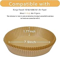 Vista 16 de Forros para freidora de aire Ninja, 100 piezas de forro de papel desechable para la mayoría de las freidoras de aire de 4 a 8 cuartos