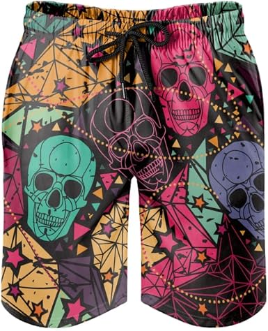 Skull Stars Men's Swim Trunks 