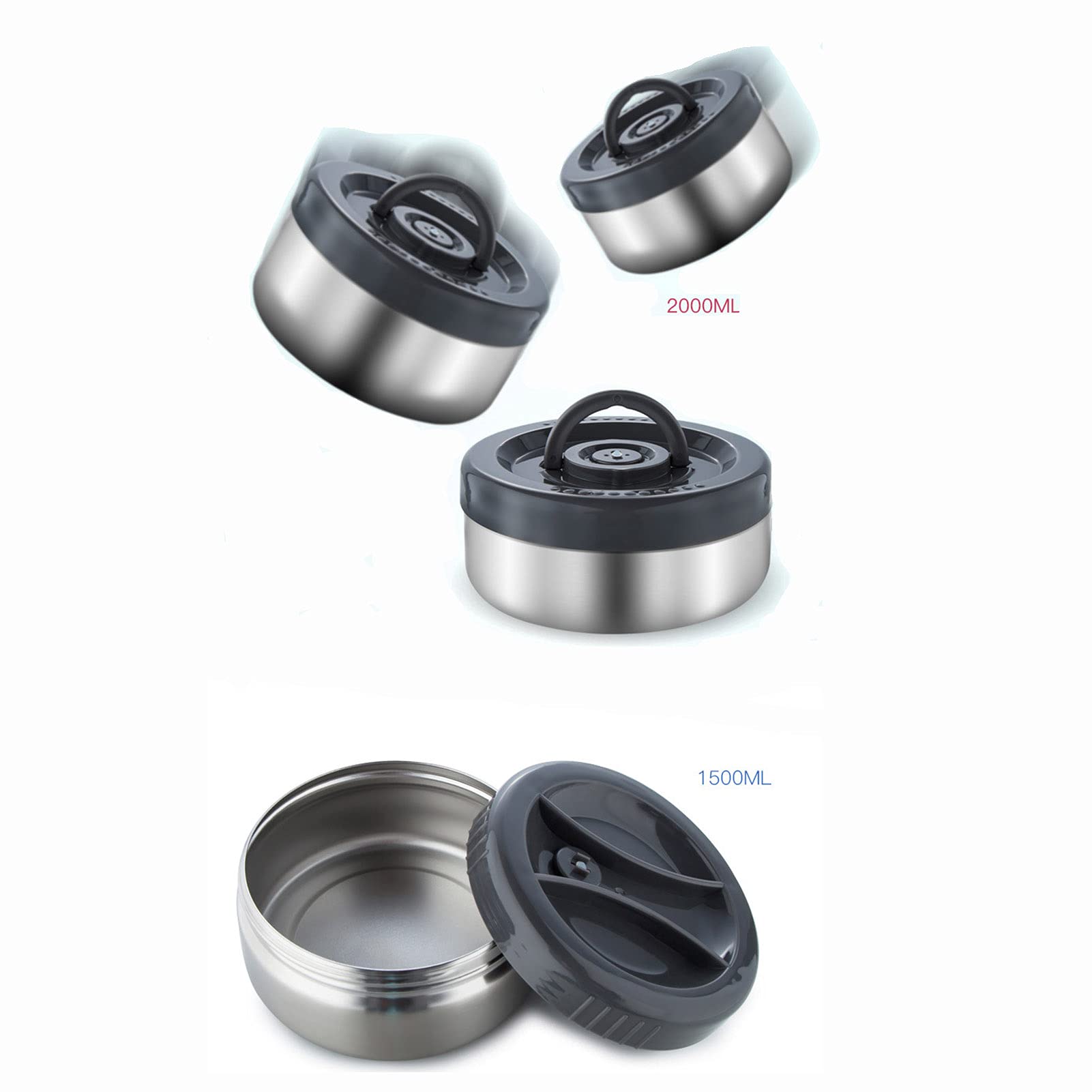Frasco Aislante térmico para Alimentos,Fiambrera Térmica de Acero Inoxidable con Bolsa de Almuerzo, Caja bento Fiambreras Bento para niños y Adultos,1.5L