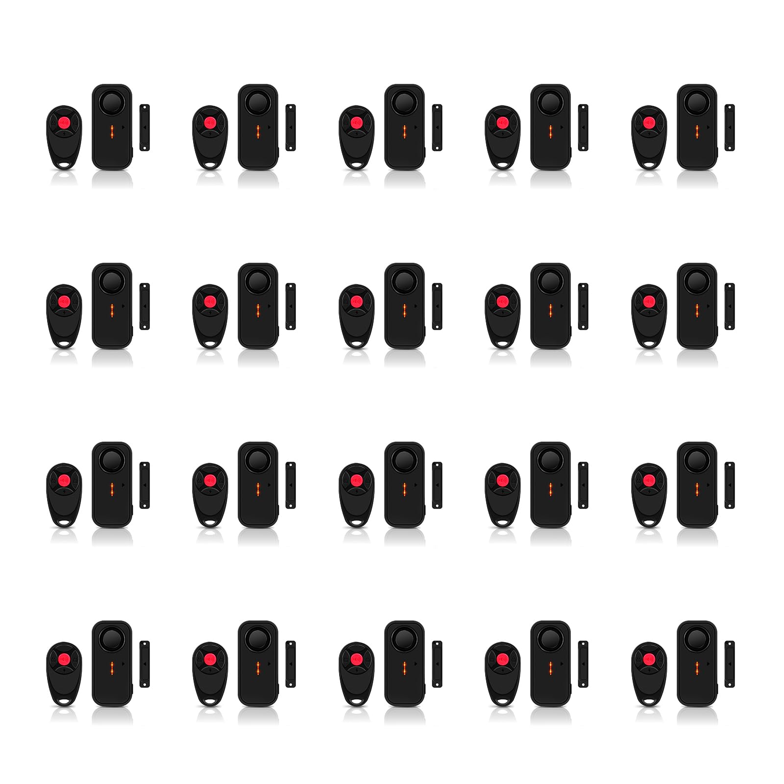 NineLeaf Kabelloser Tür-Alarm mit Fernbedienung, Diebstahlschutz-Fensteralarm, Tür Alarmanlage, Fenster Alarmanlage 108db Super Laut 4 Lautstärkestufen IP66 Wasserdicht, 20Stück