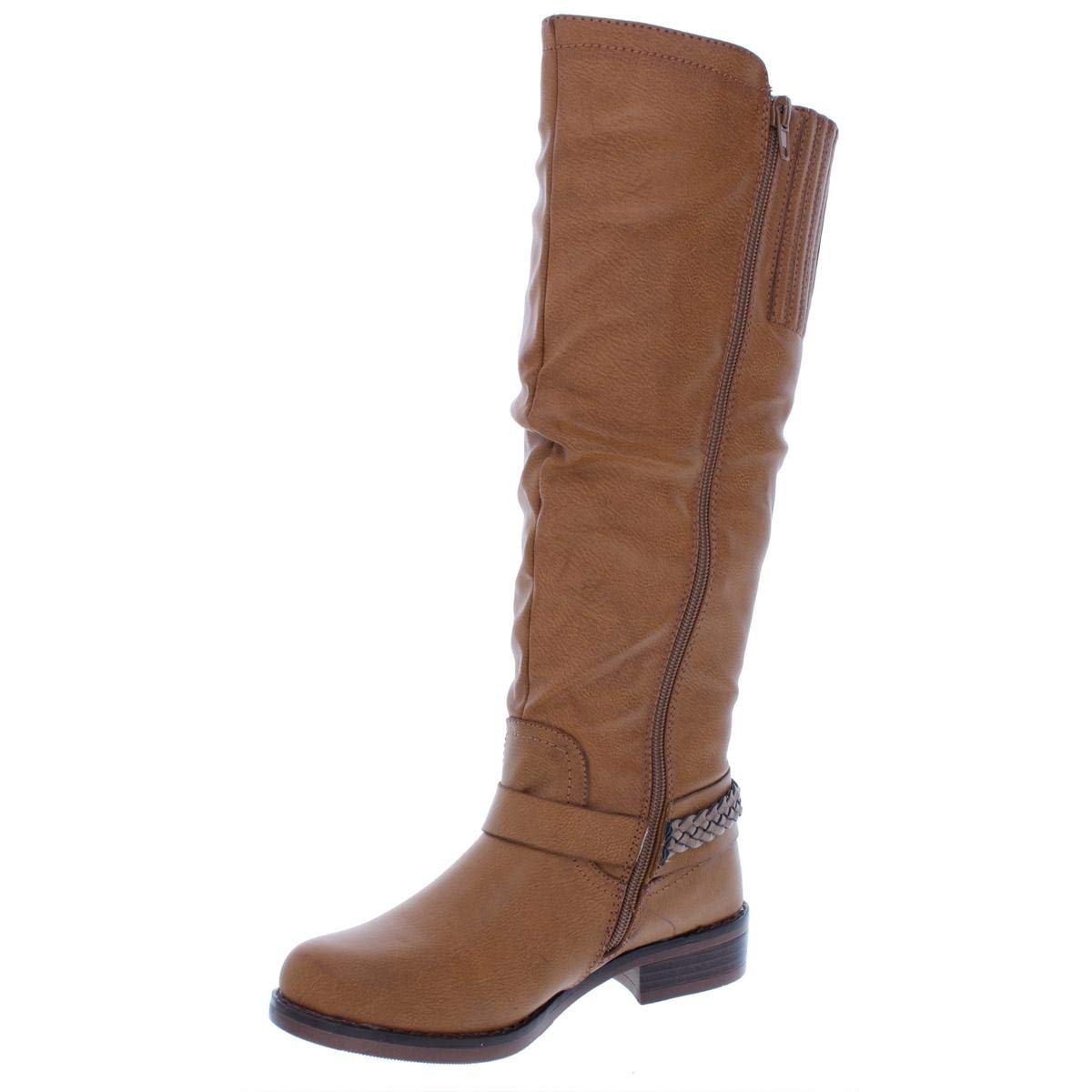 XOXOWomens Mauricia Closed Toe Knee High Fashion Boots, Tan, Size 6.0