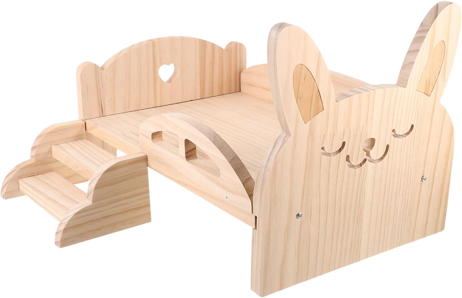 Mikikit Wooden Guinea Pig Bed with Climbing Ladder Washable Small Animal Platform Bed for Hamsters and Chinchillas Stable PET Accessory for Indoor Use