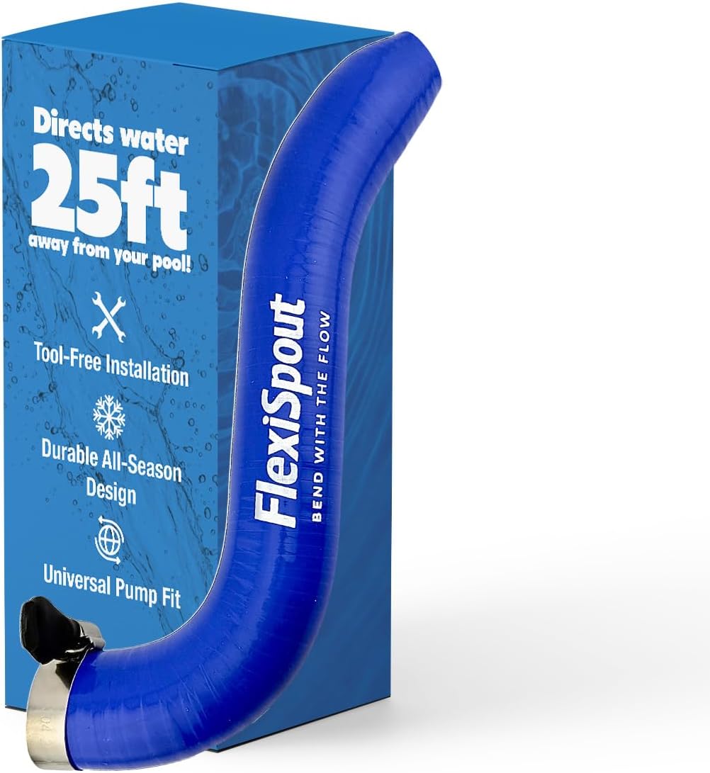 FlexiSpout Unbreakable Pool Cover Pump Nozzle – Patent-Pending, Heavy-Duty Hose Replacement – 25ft Discharge, Cold-Resistant, UV-Stable, Tool-Free Install – Built to Last a Lifetime