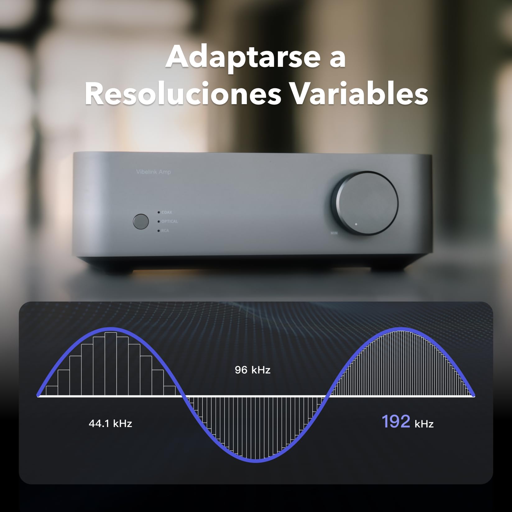 WiiM Vibelink Amp, Amplificador estéreo para Mejorar Altavoces pasivos | Mejora tus altavoces pasivos favoritos con amplificación potente de calidad audiófila y rendimiento Hi-Fi moderno