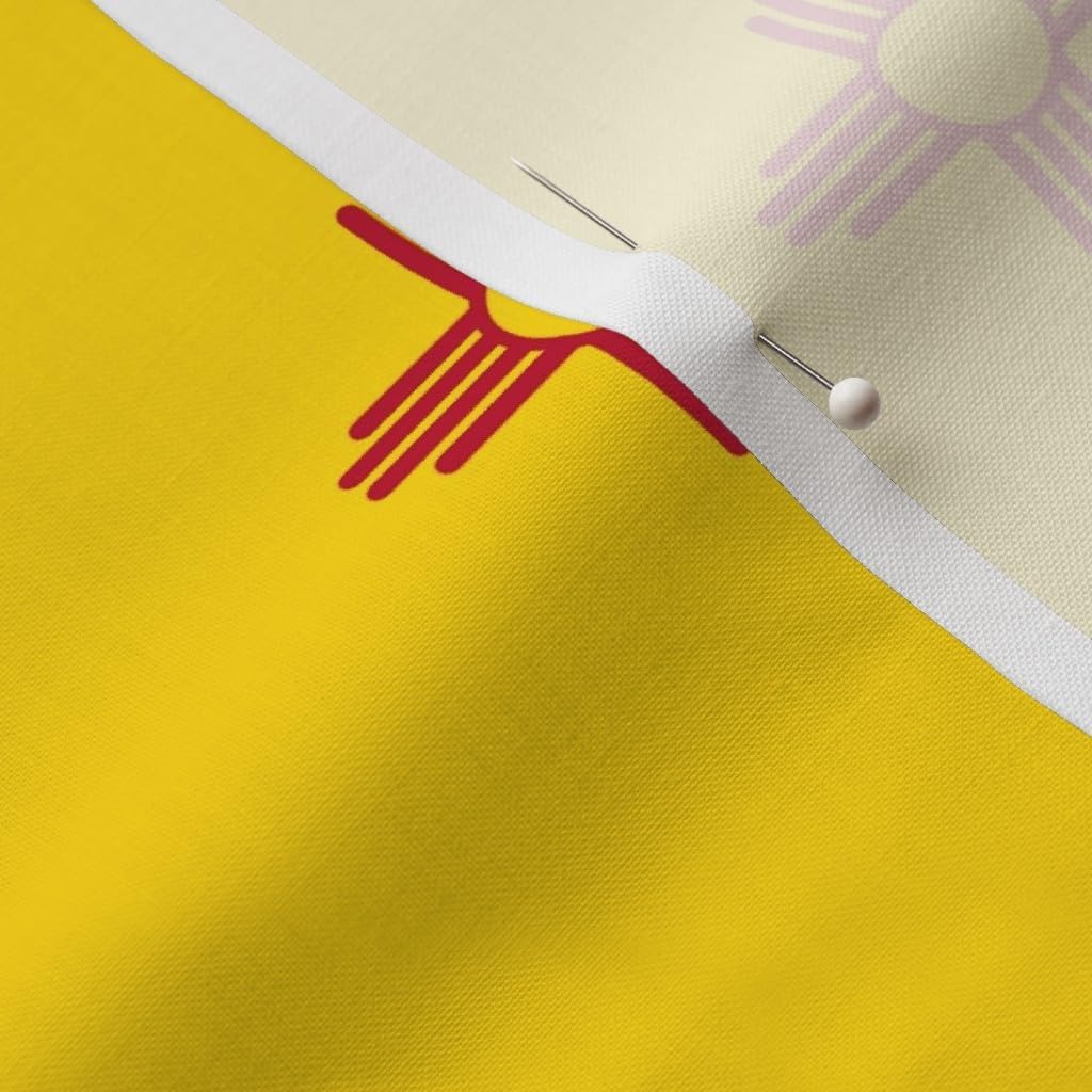 Spoonflower Fabric - New Mexico Flag State Flags USA United States America Printed on Petal Signature Cotton Fabric by The Yard - Sewing Quilting Apparel Crafts Decor